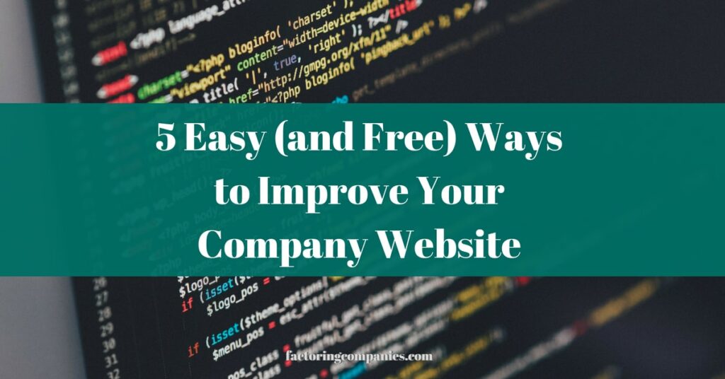 5 Best Free Ways To Improve Your Company Website